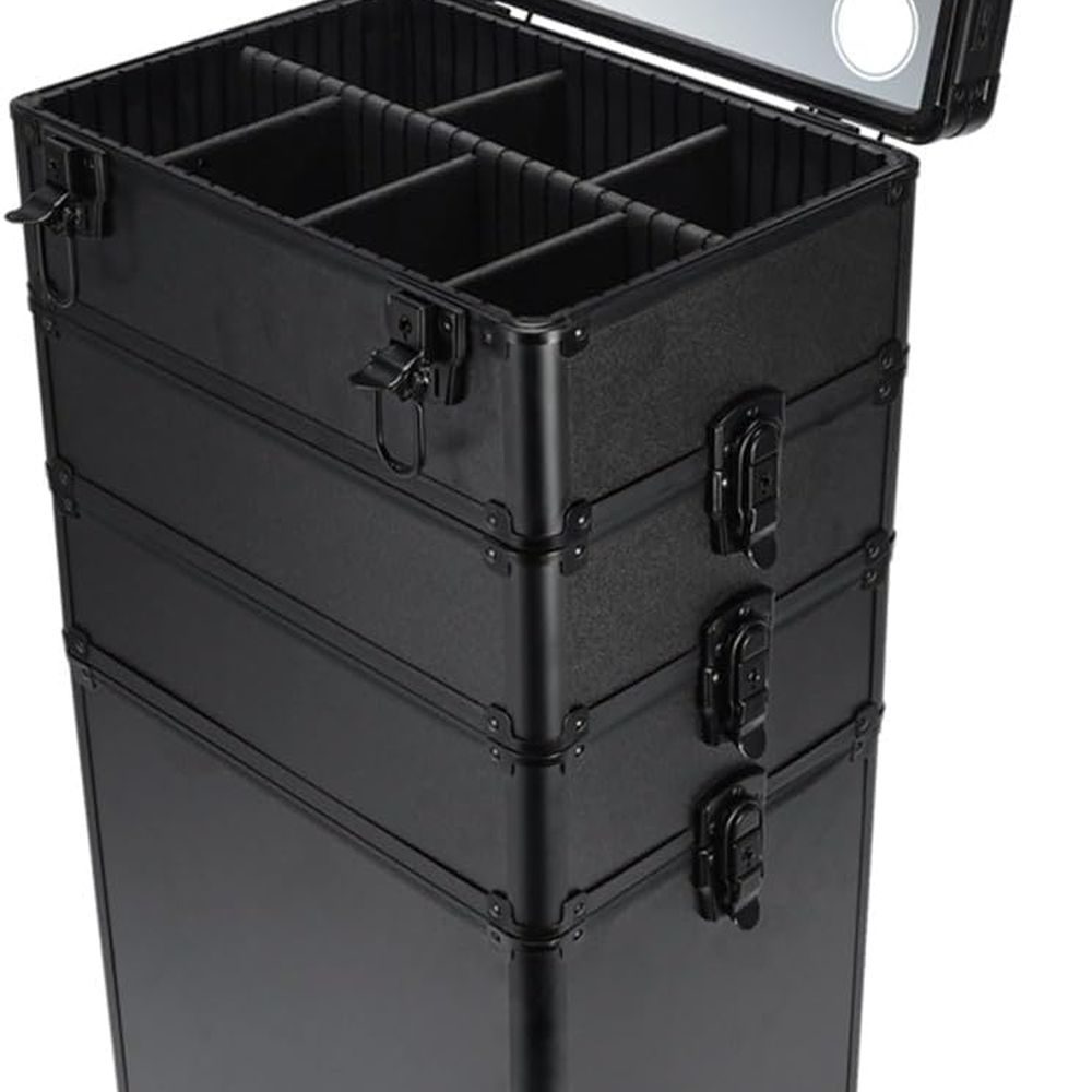 Beauty And Makeup - 4-in-1 Makeup Train Case with 3-Color