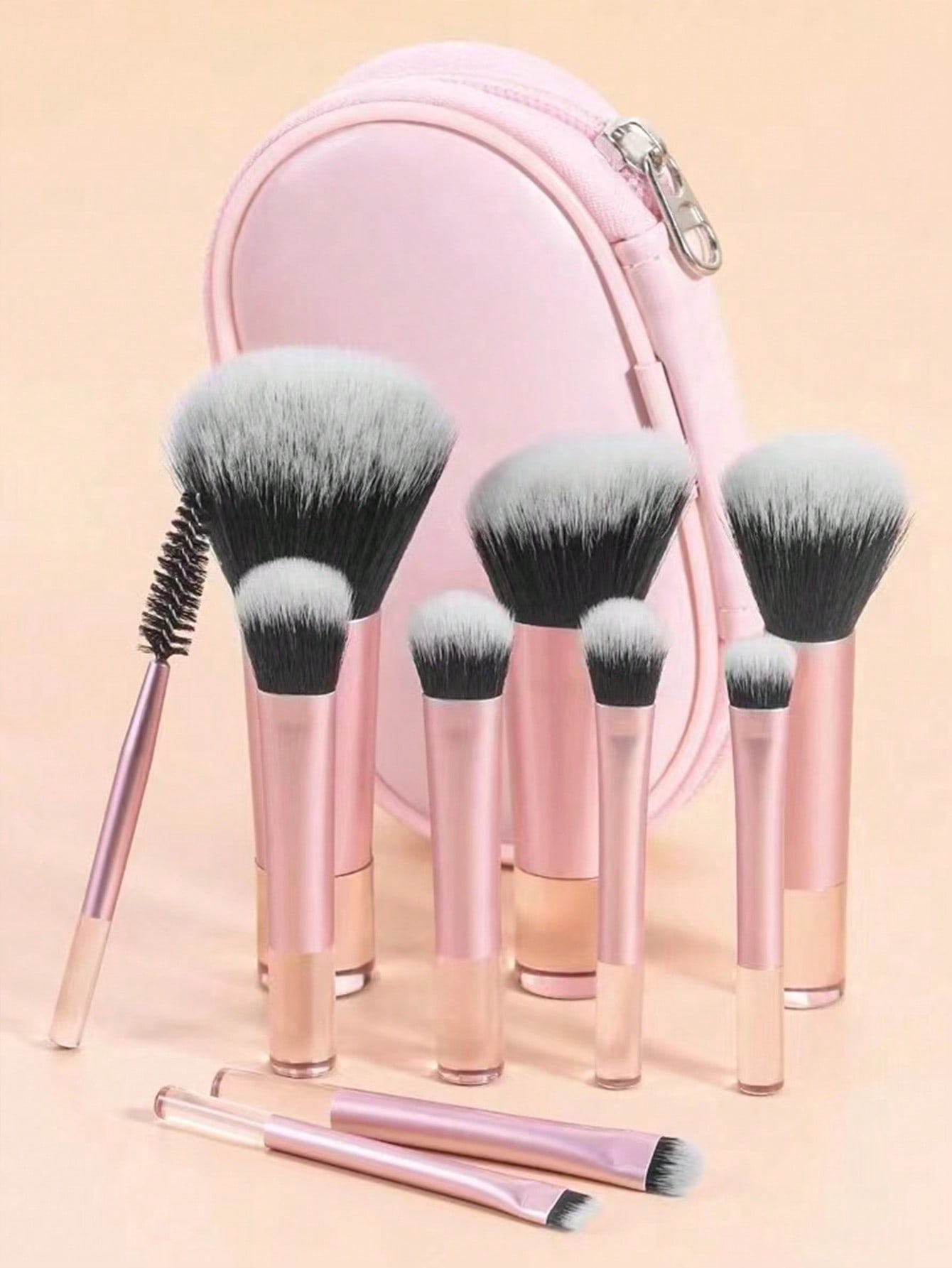 Makeup Brush Set - 10pcs Multi-Color Portable Travel Eye Makeup