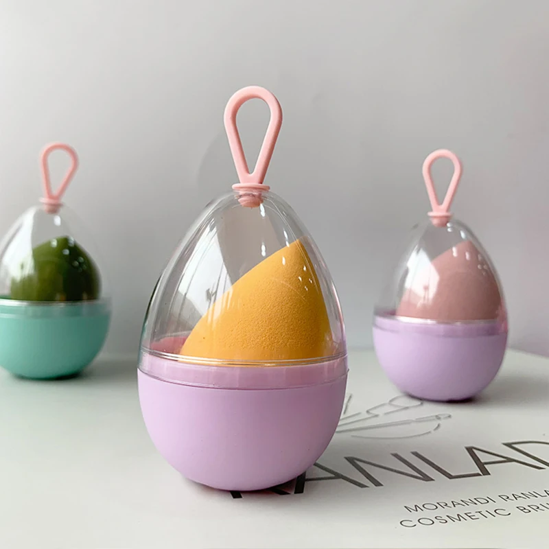 Beauty Makeup Egg - Empty Transparent Puffs Drying Box Storage