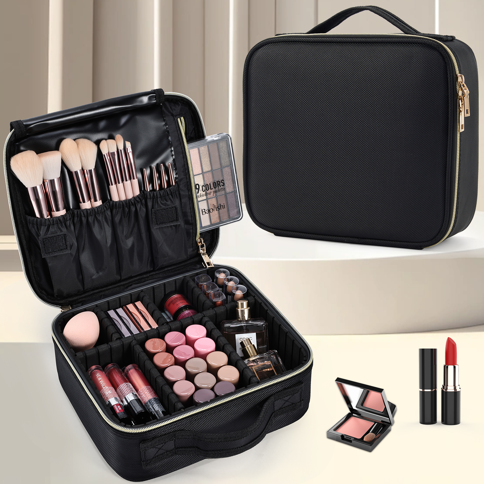 Beauty And Makeup - Cosmetic Case Makeup Bag Vanity Travel
