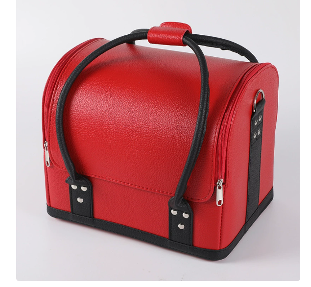 Beauty Makeup Kit Box - Women PU Leather Makeup Suitcase Professional