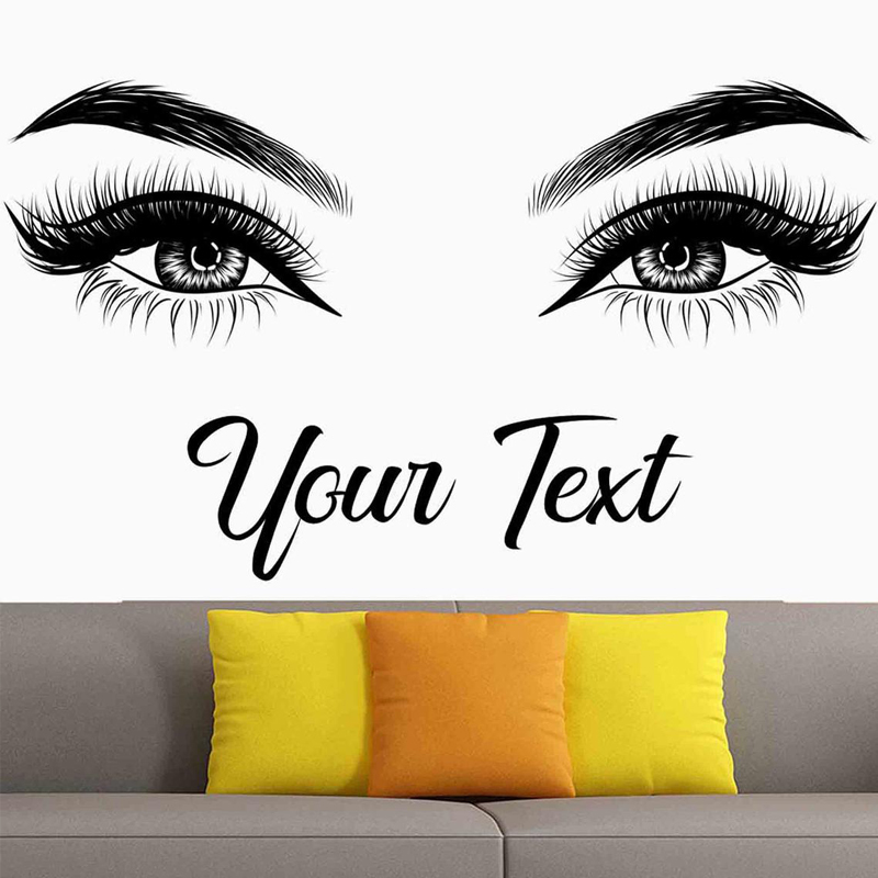 Makeup Is Beauty Quotes - Eyelashes Brows Wall Decal Beauty Salon