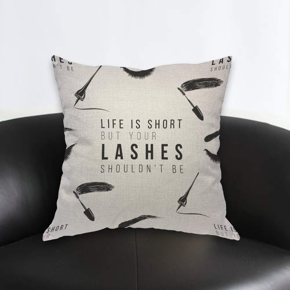 Funny Eyelash Quote Pillow Cov - đánh giá và giá Makeup Is Beauty Quotes