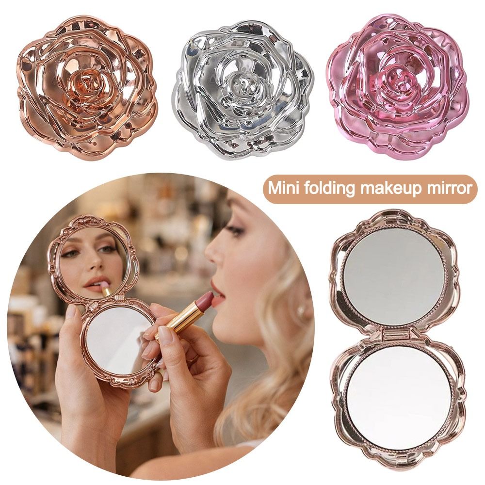Elegant Round Rose Flower Mirr - đánh giá và giá Beauty Rose Makeup