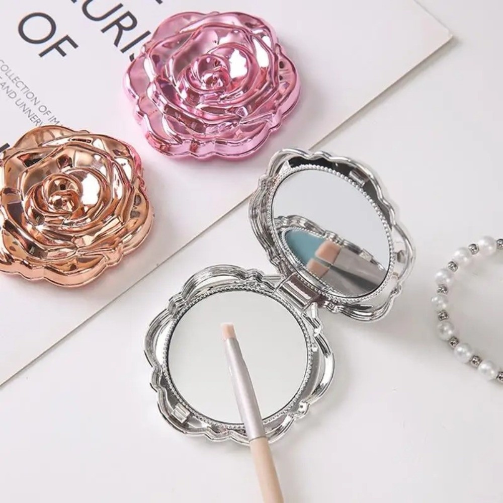 Elegant Round Rose Flower Mirr - đánh giá và giá Beauty Rose Makeup