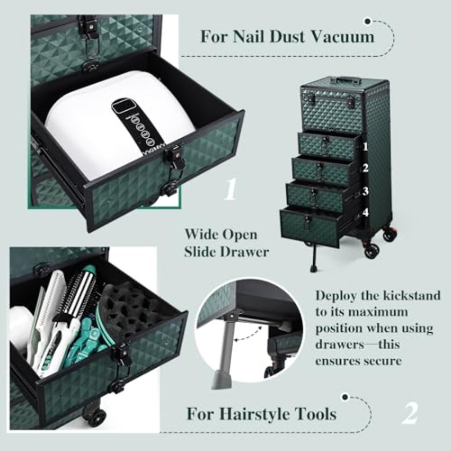 Nail Salon Cart with 4 Drawers - đánh giá và giá Beauty And Makeup