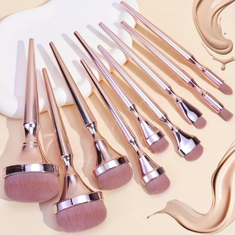 9pcs Rose Gold Makeup Brush Se - đánh giá và giá Beauty Rose Makeup