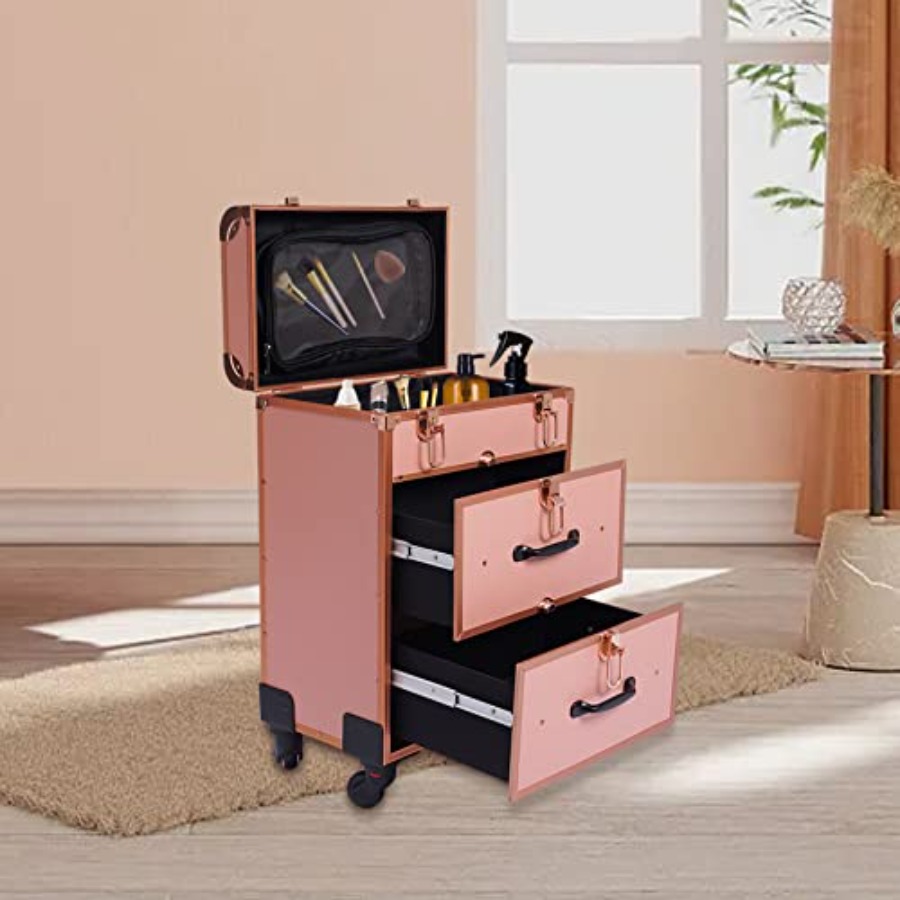 3-Tier Aluminum Rolling Makeup - đánh giá và giá Beauty And Makeup