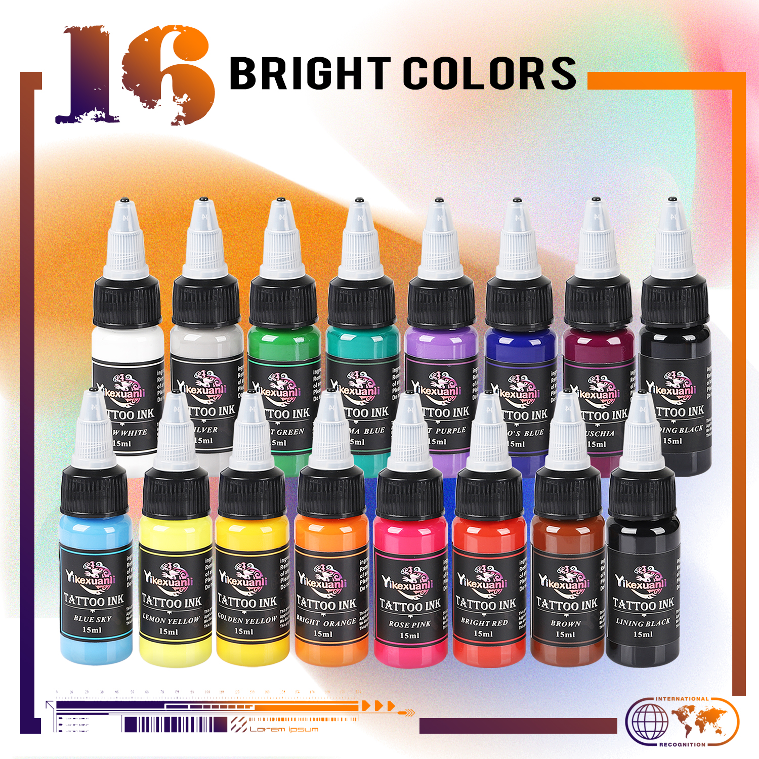.51oz 16colors Tattoo Ink Pigm - đánh giá và giá Beauty Makeup Kit Box
