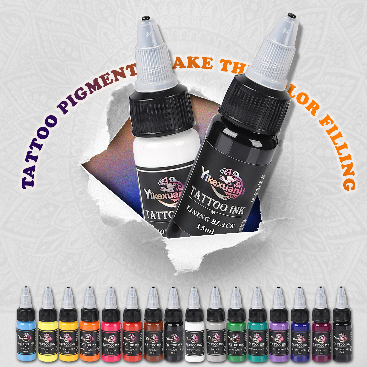 .51oz 16colors Tattoo Ink Pigm - đánh giá và giá Beauty Makeup Kit Box
