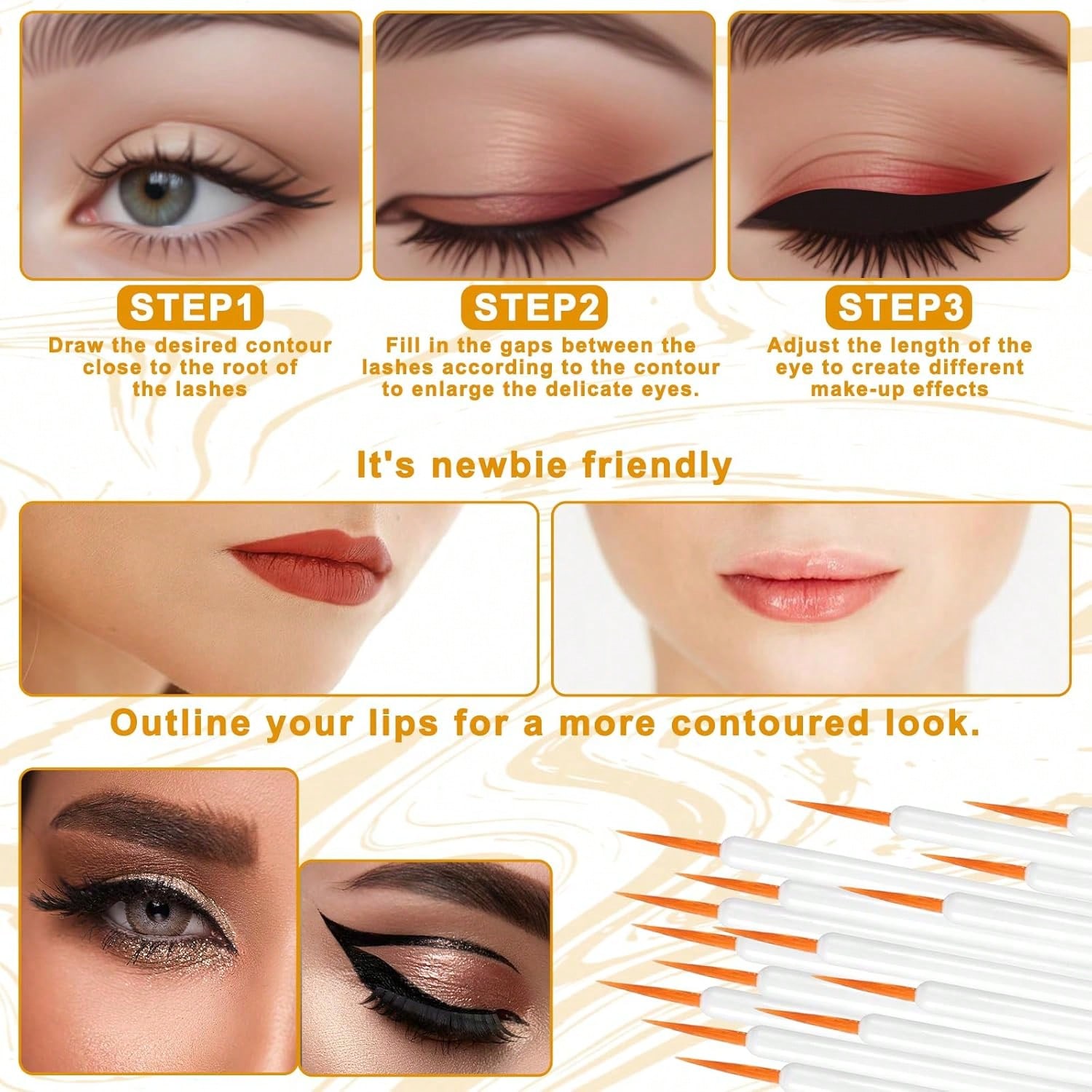 150 Pcs Disposable Eyeliner Br - đánh giá và giá Makeup Brush Set