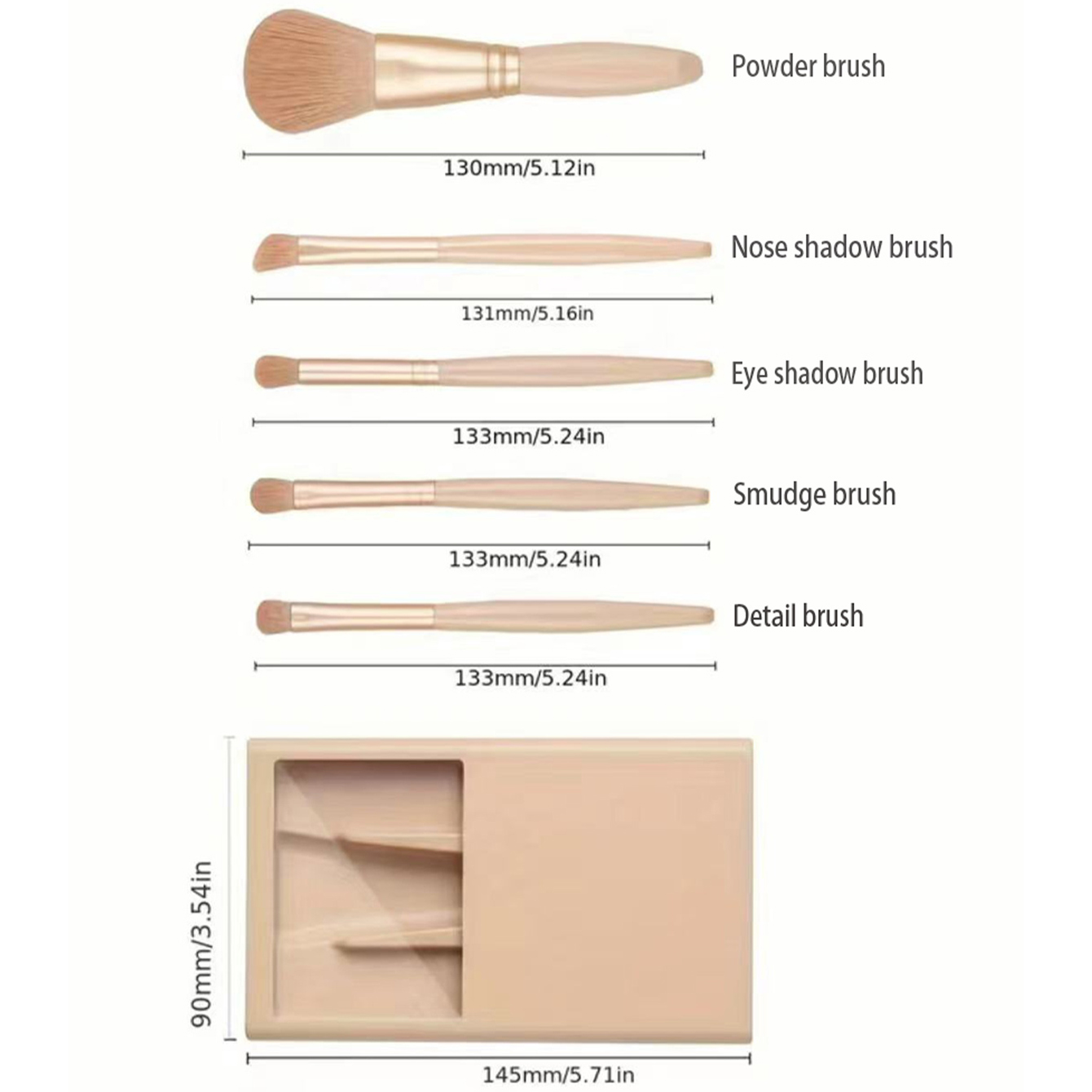 5pcs Cosmetic Brush Kit With M - đánh giá và giá Beauty Makeup Kit Box