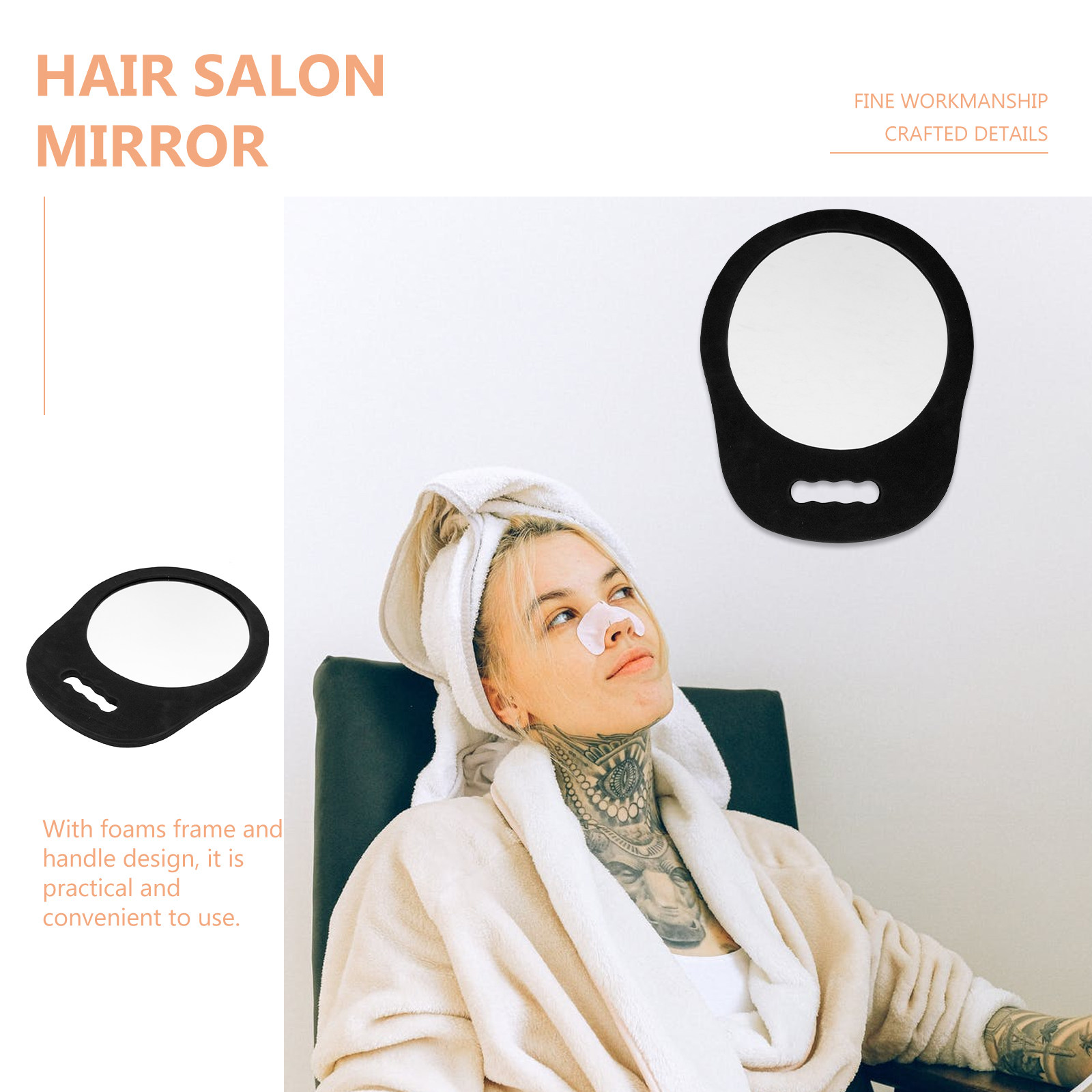 Round Foam Frame Handheld Mirr - đánh giá và giá Beauty Makeup Artist