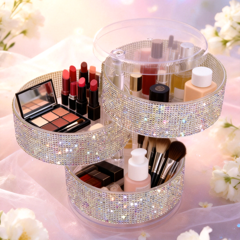 3-Layer Rotating Rhinestone Ma - đánh giá và giá Eyeshadow Palette