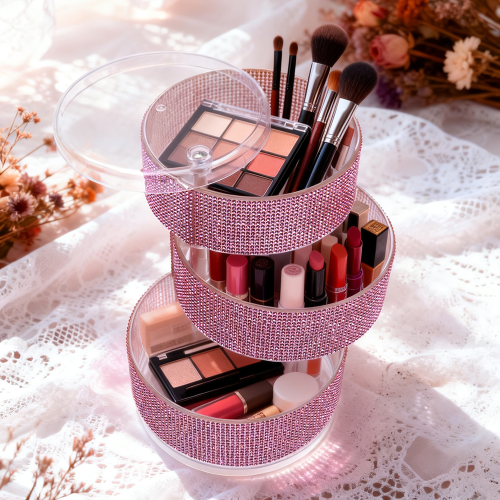 3-Layer Rotating Rhinestone Ma - đánh giá và giá Eyeshadow Palette