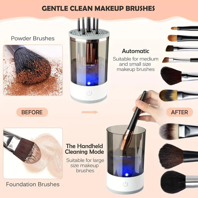 USB Plug Portable Electric Mak - đánh giá và giá Makeup Brush Set
