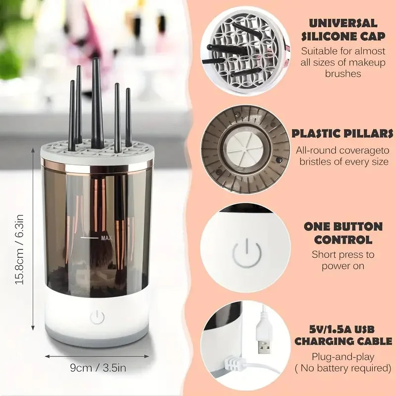 USB Plug Portable Electric Mak - đánh giá và giá Makeup Brush Set