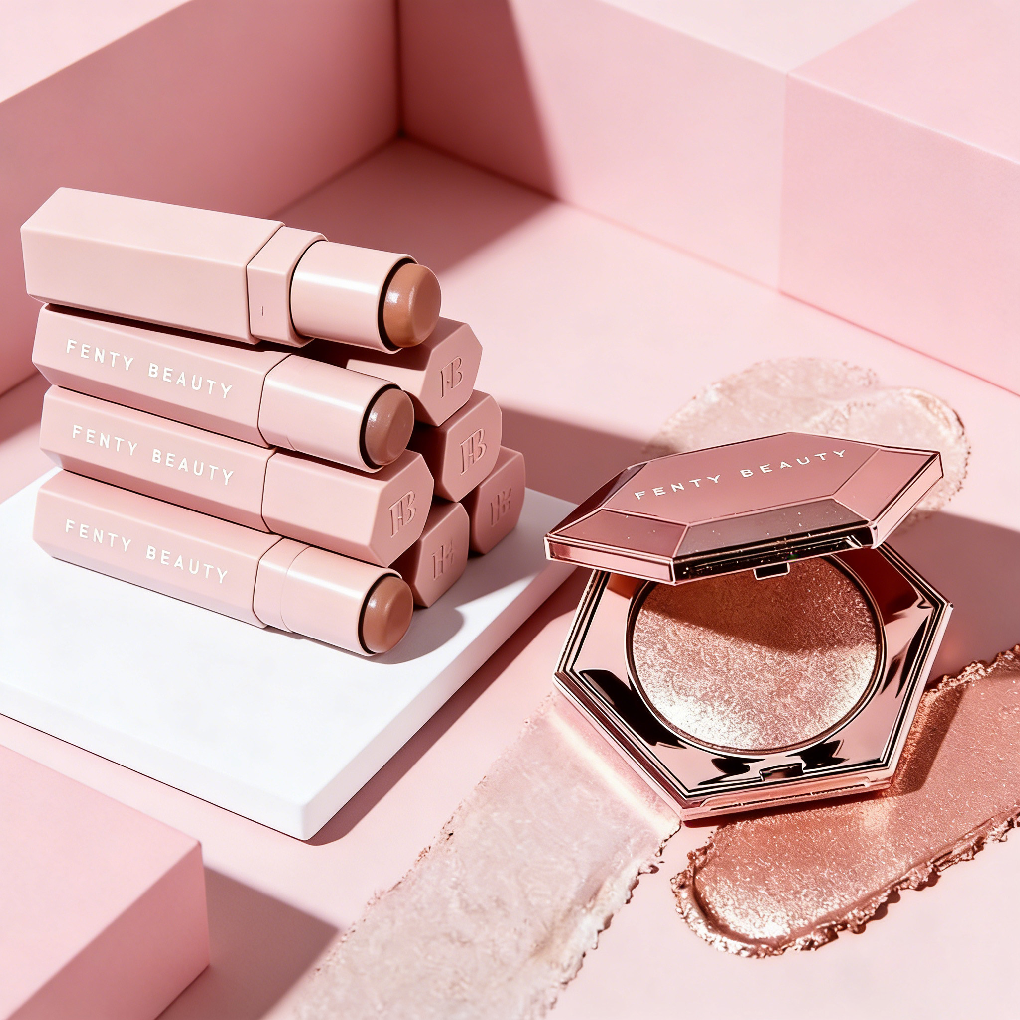 Hot Fenty Beauty Two Color Pow - đánh giá và giá Fenty Beauty Makeup Highlighter